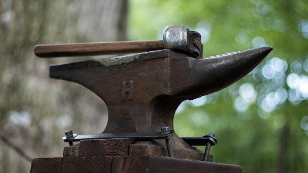blacksmith hammer on an anvil